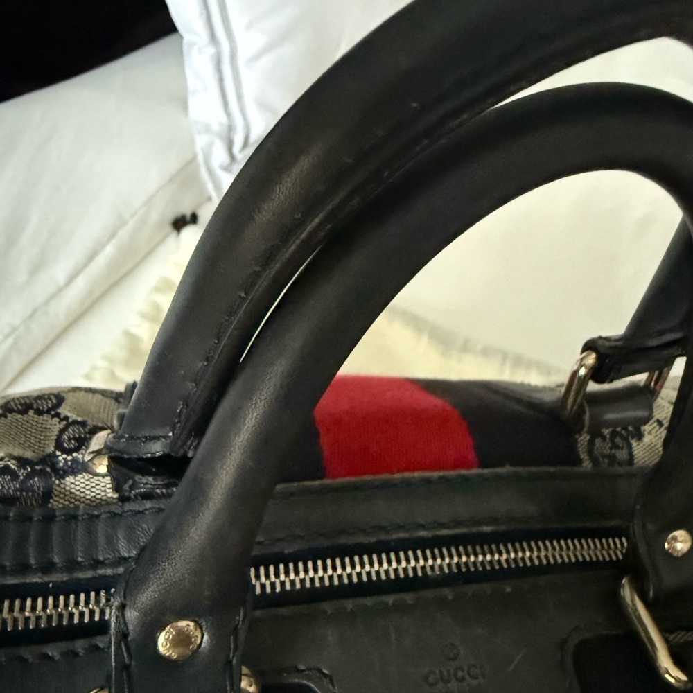 Gucci Blue and Red Striped Boston Bag - Picture 12 of 17
